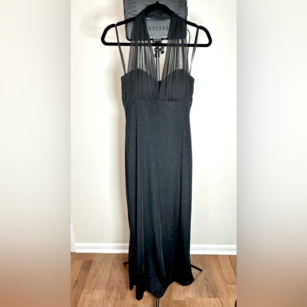 Betsy & Adam's stunning sparkling Long dress Black size 8P